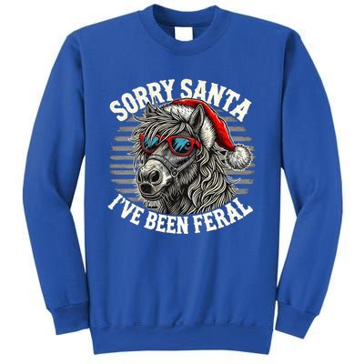 Funny Christmas Horse Saying Sorry Santa IVe Been Feral Cool Gift Sweatshirt