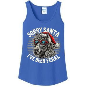 Funny Christmas Horse Saying Sorry Santa IVe Been Feral Cool Gift Ladies Essential Tank