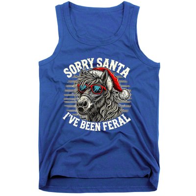 Funny Christmas Horse Saying Sorry Santa IVe Been Feral Cool Gift Tank Top