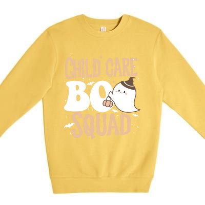 Funny Cute Halloween Care Boo Squad Costume Teacher Cool Gift Premium Crewneck Sweatshirt