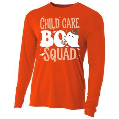 Funny Cute Halloween Care Boo Squad Costume Teacher Cool Gift Cooling Performance Long Sleeve Crew