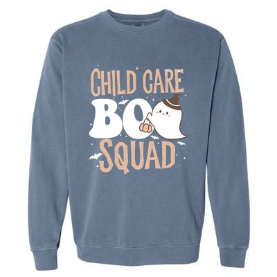 Funny Cute Halloween Care Boo Squad Costume Teacher Cool Gift Garment-Dyed Sweatshirt