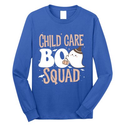 Funny Cute Halloween Care Boo Squad Costume Teacher Cool Gift Long Sleeve Shirt