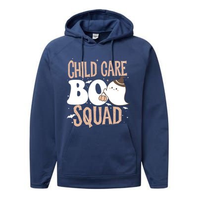 Funny Cute Halloween Care Boo Squad Costume Teacher Cool Gift Performance Fleece Hoodie