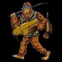 Fishing Catfish Hunting Bigfoot Sasquatch Fishermen Cooling Performance Crew T-Shirt