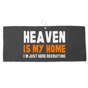 Funny Christian Heaven Is My Home Jesus Believer Large Microfiber Waffle Golf Towel