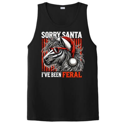 Funny Christmas Horse Saying Sorry Santa IVe Been Feral Gift PosiCharge Competitor Tank