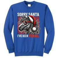 Funny Christmas Horse Saying Sorry Santa IVe Been Feral Gift Sweatshirt