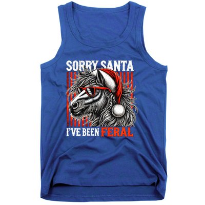 Funny Christmas Horse Saying Sorry Santa IVe Been Feral Gift Tank Top