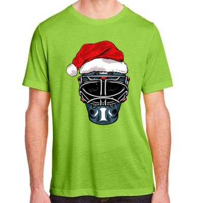 Funny Christmas Hockey Goalie Mask Santa Hat Xmas Celebrate Cute Gift Adult ChromaSoft Performance T-Shirt