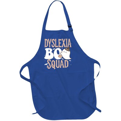 Funny Cute Halloween Dyslexia Boo Squad Costume Teacher Funny Gift Full-Length Apron With Pockets