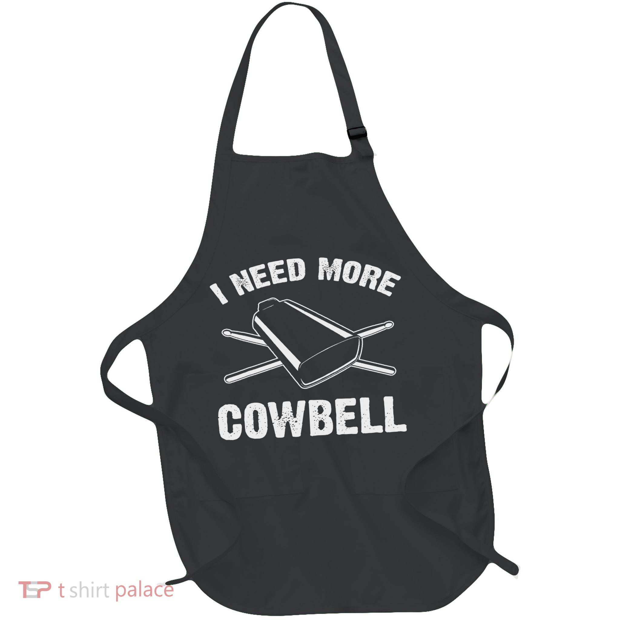 Funny Cow Humour More Cowbell Funny Top Full-Length Apron With Pockets