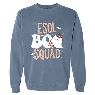 Funny Cute Halloween Esol Boo Squad Costume Teacher Gift Garment-Dyed Sweatshirt