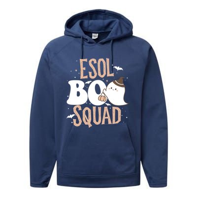 Funny Cute Halloween Esol Boo Squad Costume Teacher Gift Performance Fleece Hoodie