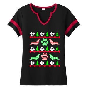 Funny Christmas Holiday Xmas Dachshund Doxie Dog Owner Gift Ladies Halftime Notch Neck Tee