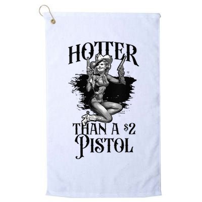 Funny Cowgirl Hotter Than A 2 Dollar Pistol Western Country Golf Towel