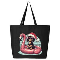 Funny Christmas In July Dachshund Dog Santa Flamingo Floatie Funny Gift 25L Jumbo Tote