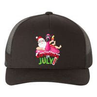 Funny Christmas in July Summer Flamingo Float Xmas Yupoong Adult 5-Panel Trucker Hat