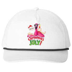 Funny Christmas in July Summer Flamingo Float Xmas Snapback Five-Panel Rope Hat