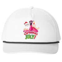 Funny Christmas in July Summer Flamingo Float Xmas Snapback Five-Panel Rope Hat