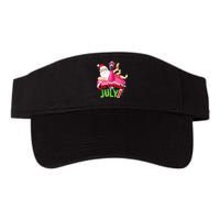 Funny Christmas in July Summer Flamingo Float Xmas Valucap Bio-Washed Visor