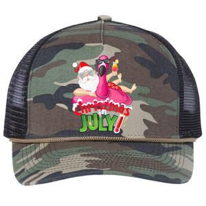 Funny Christmas in July Summer Flamingo Float Xmas Retro Rope Trucker Hat Cap