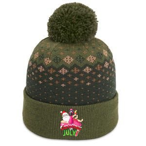 Funny Christmas in July Summer Flamingo Float Xmas The Baniff Cuffed Pom Beanie