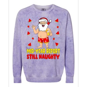 Funny Christmas In July Santa Summer Vacation Colorblast Crewneck Sweatshirt