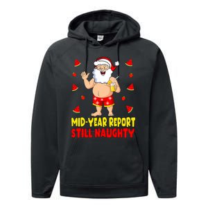 Funny Christmas In July Santa Summer Vacation Performance Fleece Hoodie