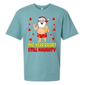 Funny Christmas In July Santa Summer Vacation Sueded Cloud Jersey T-Shirt