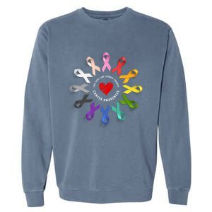 Fight Cancer In Multicolor Ribbons Garment-Dyed Sweatshirt