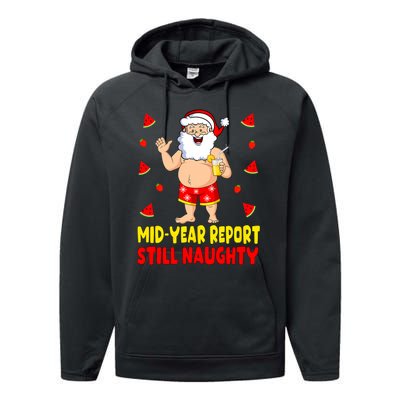 Funny Christmas In July Santa Summer Vacation Performance Fleece Hoodie