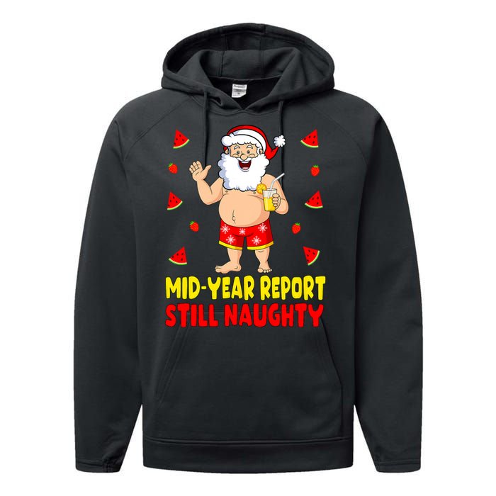 Funny Christmas In July Santa Summer Vacation Performance Fleece Hoodie