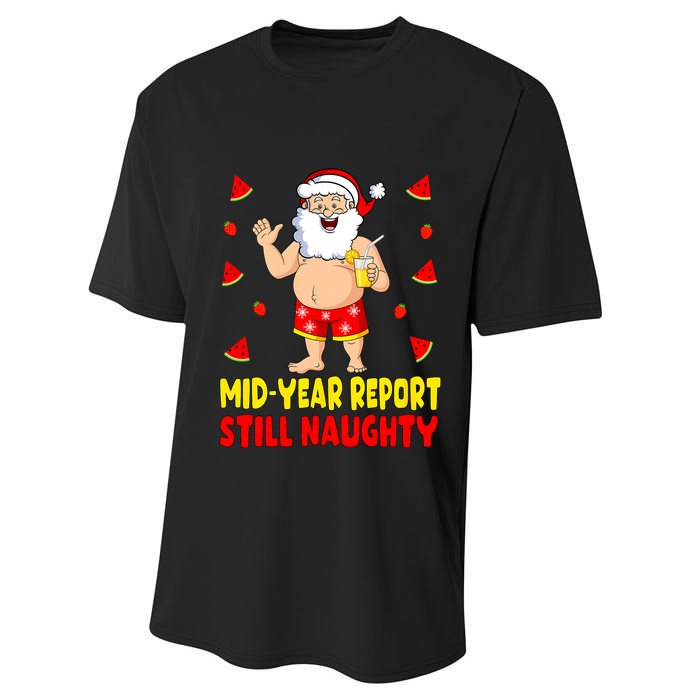 Funny Christmas In July Santa Summer Vacation Performance Sprint T-Shirt