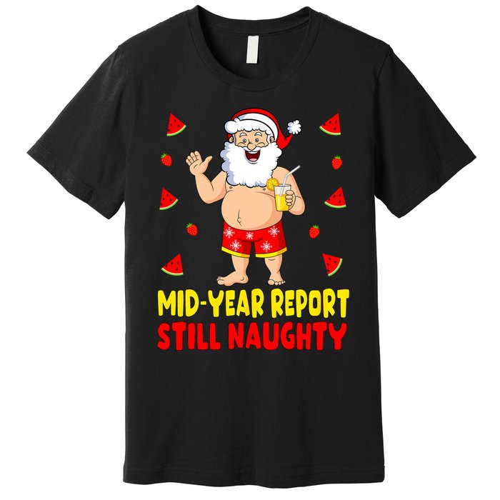 Funny Christmas In July Santa Summer Vacation Premium T-Shirt