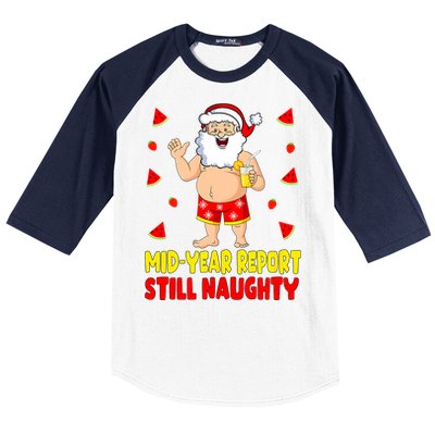 Funny Christmas In July Santa Summer Vacation Baseball Sleeve Shirt