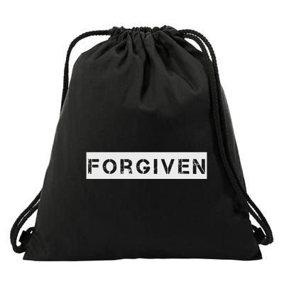 Forgiven Christian Inspirational Design For Men Women Drawstring Bag