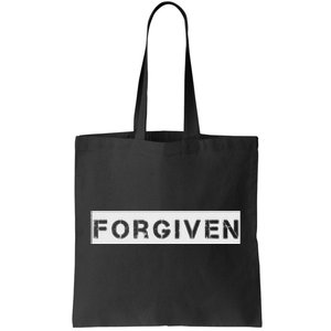 Forgiven Christian Inspirational Design For Men Women Tote Bag