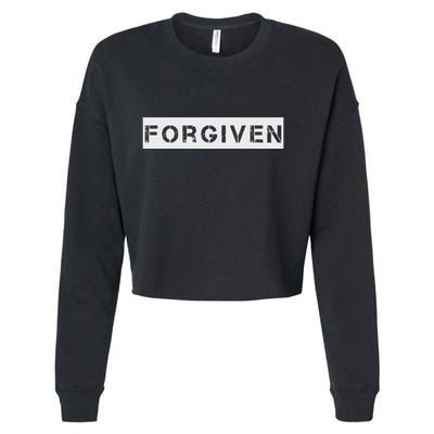 Forgiven Christian Inspirational Design For Men Women Cropped Pullover Crew
