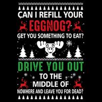 Funny Can I Refill Your Eggnog? Ugly Christmas Sweater Christmas Vacation Quote 16 in Basic Backpack
