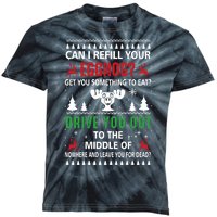 Funny Can I Refill Your Eggnog? Ugly Christmas Sweater Christmas Vacation Quote Kids Tie-Dye T-Shirt