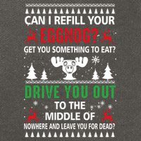 Funny Can I Refill Your Eggnog? Ugly Christmas Sweater Christmas Vacation Quote Cotton Canvas Backpack