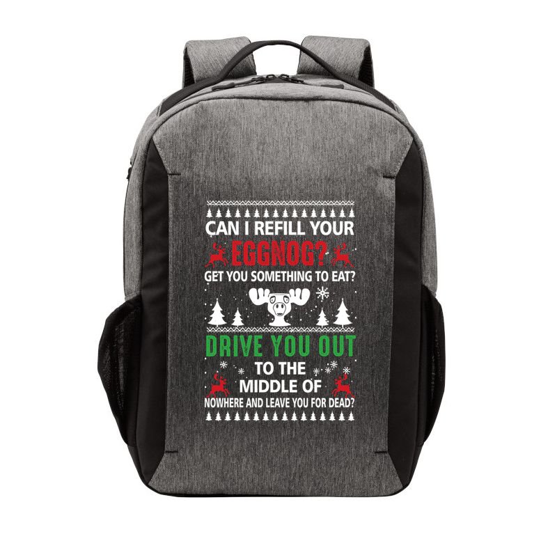 Funny Can I Refill Your Eggnog? Ugly Christmas Sweater Christmas Vacation Quote Vector Backpack