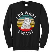 Funny Cat I Do What I Want Middle Finger Kitty Flip The Bird Sweatshirt