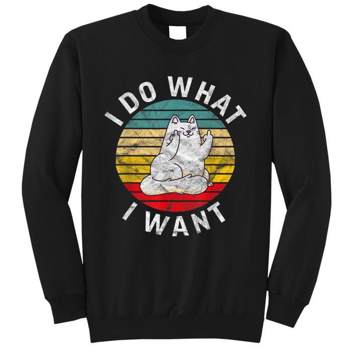 Funny Cat I Do What I Want Middle Finger Kitty Flip The Bird Sweatshirt