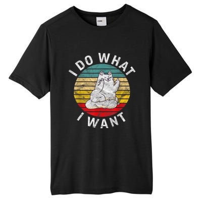 Funny Cat I Do What I Want Middle Finger Kitty Flip The Bird Tall Fusion ChromaSoft Performance T-Shirt