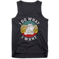 Funny Cat I Do What I Want Middle Finger Kitty Flip The Bird Tank Top