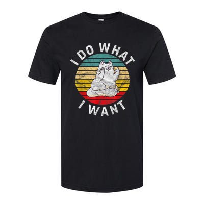 Funny Cat I Do What I Want Middle Finger Kitty Flip The Bird Softstyle® CVC T-Shirt