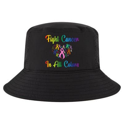 Fight Cancer In All Color Ribbon Cancer Awareness Month Cool Comfort Performance Bucket Hat