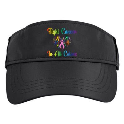 Fight Cancer In All Color Ribbon Cancer Awareness Month Adult Drive Performance Visor
